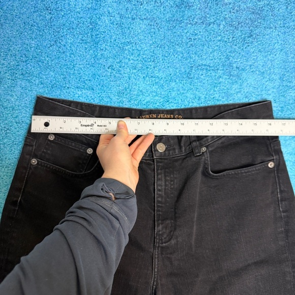 Vintage RALPH LAUREN WOMENS Y2K JEANS Size 12 Classic Bootcut Mid Rise Black - Picture 3 of 14